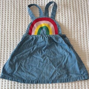 🌈Hanna Andersson Rainbow Denim Overall Dress